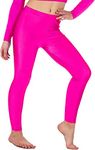 KIKFIT Ladies Shiny Leggings Gym Elasticated Women Yoga Workout Running Casual Wear Stretchy Sports Pants (as8, Alpha, 2XL, Regular, Regular, Pink, 2XL)