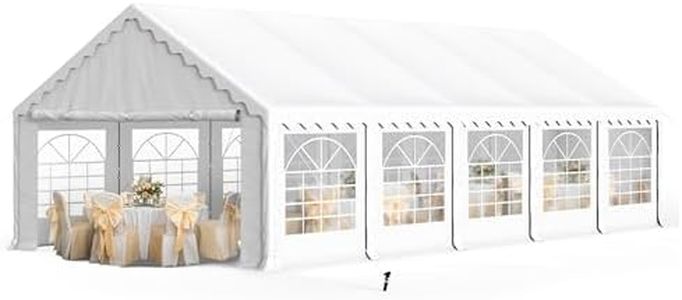 MFSTUDIO 16x32 Party Tents, Outdoor Heavy Duty Tents for Parties with Removable Sidewalls, Canopy Events Tent Shelter for Outdoor Wedding Birthday Backyard, White