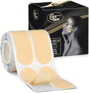 CureTape Beauty Kinesiology Tape | Anti-Wrinkle Face Tape | Face Lift Tape for Toning, Firming & Tightening The Skin (Light Beige, 60 Strips)