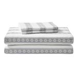 Eddie Bauer - Queen Sheet Set, Warm Breathable Cotton Flannel Bedding with Deep Pockets, Brushed for Extra Softness, Cozy Home Decor, Oeko-Tex Certified (Snowflake Fair Isle, Queen)