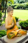 Yuvaansh Creation Export Quality Meditating Buddha Idols for Home Decor Big Size Large Living Room Office Desk Table Outdoor Resin Statues L W H ( 12.5*7.5*15) Inch, Multicolor