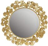 Martha Stewart Wall Décor Large Round Living Room Iron Metal Mirrors Ready to Hang Bedroom Decoration, 30.5"" x 30.5"", Eden Gold (MT160-0021)