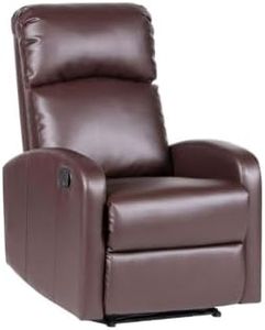EVRE Recliner Arm Chair with Adjustable Leg Rest and Reclining Functions Leather - Brown Arm Chairs For Living room, reclining chairs, armchair, comfy chair