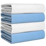 Heavy Absorbency Bed Pad, Washable and Reusable Incontinence Bed Underpads, 34"X36" (4 Pack), Waterproof Mattress Protector