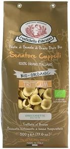 Rustichella d'Abruzzo Organic Senatore Cappelli Orecchiette - 500g Heritage Italian Wheat Pasta with Sweet Malty Flavor - Ideal for Broccoli Rabe & Meat Ragù - Organic Durum Wheat from Abruzzo, Italy