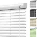 SENXIEN Cordless Window Blinds 1" Aluminum Mini Blinds for Windows Custom Cut to Size Horizontal Venetian Blinds & Shades for Home Office.Easy to Install,White