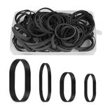 80 Large Rubber Bands, 4 Sizes of Tactical Elastics Rubber Bands, Heavy Duty Large Wide Rubber Bands, Black Rubber Bands, Industrial Camping Weather Resistant Thick Rubber Bands - Black