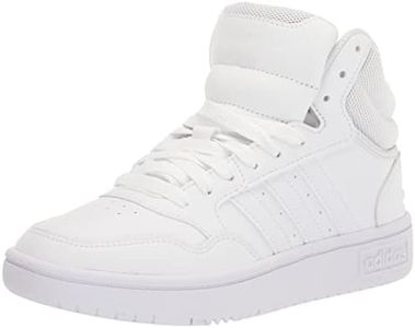 adidas Women's Hoops 3.0 Mid Top Basketball Shoe, White/White/Dash Grey, 6.5