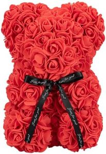 Mia Milano Osito de Peluche Rosa I Regalo San Valentin I Osito de Peluche Rosa con Caja de Regalo I Osito de Rosas Rojas (30 x 30 cm (con Caja de Regalo))
