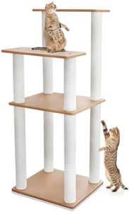 MAOHEGOU 46in Outdoor Cat Tree Tower for Outdoor Cats,Cat Catio,Deck,Backyard,Sunroom and Patio Large Cat Tree Tower with Cat Scratching Posts