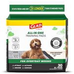 Glad for Pets Jumbo Activated Carbon Training Pads For Large Breeds | Best Jumbo Dog Pee Pads For Absorbing Urine and Odor Quickly | Eliminates Urine Odor on Contact, 30 Count, Black