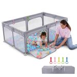 Dripex Baby Playpen, Portable Playpen for Baby and Toddlers, Sturdy 180x120x68 Anti-Fall Baby Play Pen and Baby Fence Kids Activity Center with Breathable Mesh and Pull-Up Ring for Indoor&Outdoor