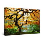 Startonight Wall Art Canvas Maple Tree, Nature USA Framed 60 x 90 CM