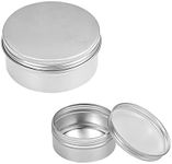 uxcell 10 Pack 5oz Round Aluminum Cans Tin Can Screw Top Metal Lid Containers for Crafts, Candles, 150ml