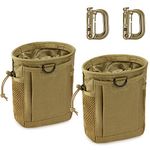 LIVANS Tactical Molle Dump Pouch, Magazine Recovery Pouch Drastring Ammo Bag Belt Utility Fanny Adjustable Military Holster Bag Outdoor for Airsoft Paintball Hunting Gear with D-Ring