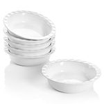 Onniyor Ceramic Mini Pie Pan, 14 oz Individual Pie Dish for Baking, 7 Inch Non-Stick Round Pie Tins, Small Multifunctional Pie Plate for Pot Pies, Quiches, Tarts, Puddings, Set of 6, White