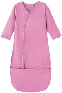 BambooBud Baby Kimono Nightgowns Viscose from Bamboo Sleeper Gown Newborn Infant Long Sleeve Sleeping Bag, Fuchsia Pink, 3-6Months