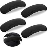 Maitys 4 Pieces Office Chair Arm Covers Wheelchair arm Covers Removable Office Chair Cover Stretch Armrest Cover Washable Polyester Armrest Pads Rest Slipcovers for Home Office Chairs (Black)(Black)