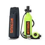 SMACO Scuba Tank Oxygen Cylinder Diving Gear for Diver Mini Scuba Tank with 15-20 Minutes Capability Diving Oxygen Underwater Breathing Device 1L Diving & Snorkeling Equipment(10 Days Delivery)