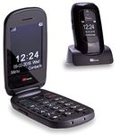 TTfone Lunar TT750 Big Button Simple Easy Clamshell Unlocked Flip Mobile Phone - Black