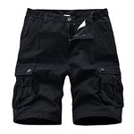 APTRO Men's Cargo Shorts Outdoor Casual Cotton Shorts D04 Black 36