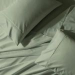 CinchFit Sheets Snug Fit & Stay On Sheets 650TC Cotton Blend USA Made Design Wrinkle Free (Split Flex Top - King, Sage)
