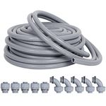 Neorexon Liquid-Tight Conduit and Connector Kit 1/2inch 25ft, Flexible Non Metallic Liquid Tight Electrical Conduit w/UL Certification, Electrical Conduit Kit with 5 Straight, 5 Angle Fittings