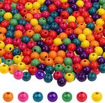 Kurtzy 2000 Pack Round Wooden Loose Beads - 7mm Natural Colourful Wood Spacer Beads for Jewellery Making, Bracelets, Necklace, Key Chains, DIY Crafts and Home Decorations