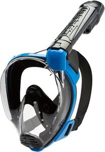 Cressi Baron Full Face Mask - Integral Anti Fog Snorkel Mask,Comfortable Face Mask with Exhalation Valve and Dry Snorkel, Unisex, Black/Blue