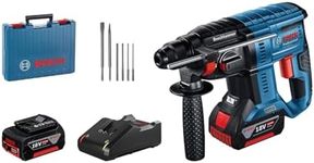 Bosch Professional 18V System Akku Bohrhammer GBH 18V-21 (max. Schlagenergie 2 J, inkl. 2x GBA 18V 5.0Ah Akku, Schnellladegerät GAL 18V-40, 6-tlg. Bohrmeißel-Set, Handwerkoffer) - Amazon Exclusive