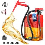 Ecarke 5 GPM Cordless Fuel Transfer Pump for Gasoline Diesel, Manual Control Gas Can Pump, Compatible with DeWalt 20V & Milwaukee 18V Batteries, 51" Hose & 5 Adapters (Bare Tool)