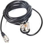 HYSHIKRA TCJ-N6 Universal Radio Antenna Cable Mount, SO239(UHF-Female) to PL259(UHF-Male) Truck Lip Fixed Bracket with 4meters RG58 Coax Cable for Yaesu Kenwood Midland Mobile Transceiver