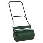 Outsunny 40L Lawn Roller Drum Scraper Bar Collapsible Handle Water or Sand Filled Φ32cm Green