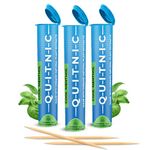 PurePix Quit-NIC Infused Flavored Toothpicks to Help Quit Smoking - Nicotine Free - Non-GMO, Vegan. (Cool Menthol Kosher 3 Pack)