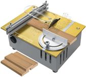 Portable Compact Mini Tablesaw with Sliding Miter Gauge, Adjustable Cut Depth Precision Table Saw, for DIY Woodworking Metal Plastic Cutting (US plug)