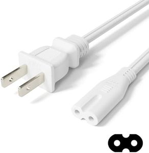 THE CIMPLE CO Figure 8 Power Cord (2 Prong) with Copper Wire Core - Non Polarized for Satellite, CATV, Game Systems, and More - NEMA 1-15P to C7 C8 / IEC 320 - UL Listed - White, 15 Feet (4.5 Meter)