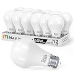 Mastery Mart A19 [60 Watt] Led Light Bulbs, E26 Base, 5000K Bright Daylight White, 800 Lumens, CRI 80+, Non-Dimmable, Energy Star, UL Listed, 9W [60W Equivalent]- (12 Pack)