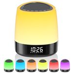 SOMEYOU White Noise Machine with 34 Sleep Sounds 8 Colors Night Light, Battery Powered Integrated Alarm Clock Bluetooth Function Sleep Timer, Sound Machine Baby for Sleeping Adults Kids