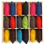 Beautiful Beanbags Set of 4 Garden Cushions Outdoor Cushions Water Resistant Cushion set Complete with cushion inserts Scatter cushions for indoors or outdoors use ready Filled (Blue)