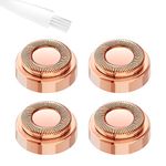 Hair Remover Replacement Heads Compatible with Finishing Touch Flawless Facial Hair Removal Tool for Women, Facial Hair Remover Replacement Heads for Generation 1, 4 Count, Rose Gold