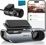 IIWEY EY02-Upgraded 4K Dash Cam Front and Rear Built-in 5GHz WiFi, 64GB Free TF Card, Voice Control Car Camera with Super Night Vision, Loop Recording, 24H Parking Monitor, WDR, Supercapacitor, Type C