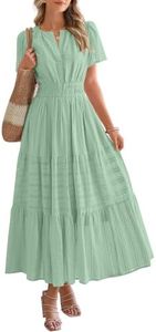 BTFBM Womens Summer 2026 Casual Midi Maxi Dresses,L,Sage Green