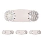 GRUENLICH LED Emergency Light, Exit Lighting Fixtures with 2 LED Bug Eye Heads and Back Up Batteries, UL 924 Qualified, 120-277 Voltage, 4-Pack