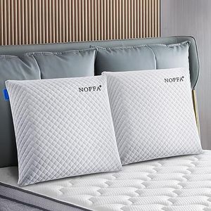 NOFFA Oreillers a Memoire de Forme Cervicales, Coussins pour Dormir 56 x 56 x 12 cm, Grand Coussins (2 Oreillers) (56 x 56 cm (Lot de 2))