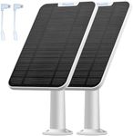4W Solar Panel Charging Compatible with Eufycam 3/3C/2C/2C Pro/2/2 Pro/E20/E40/E/S40/S220/S300/L40, with 13.1ft Waterproof Charging Cable, IP65 Weatherproof,Includes Secure Wall Mount (2-Pack(White))