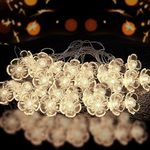 Kuber Industries Lights for Home Decoration | Diwali Rice & Fairy Lights for Bedroom | Serial Bulb String Lights & Jhalar for Room Decor | Crystal Flower | White