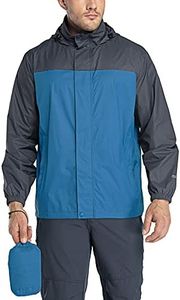 33,000ft Packable Rain Jacket Men's Lightweight Waterproof Rain Shell Jacket Raincoat with Hood for Golf Cycling Windbreaker