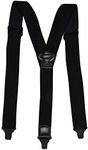 Olata Y-Shape Heavy Duty Braces/Suspenders with Plastic Clips for Airports - 4cm. Black