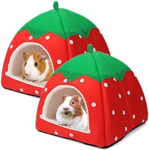 Tierecare Guinea Pig Hideout 2 Pack Guinea Pig Bed House Cage Accessories Cozy Hide-Out for Hedgehog Ferret Chinchilla&Other Small Animals