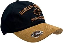 Harley-Davidson Men's H-D Motorcycles Logo Baseball Cap, Black/Brown